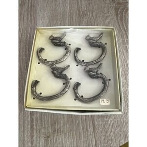 Set Of Four Vintage Russ Metal Cardinal Napkin Holders NIB
